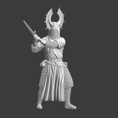 Teutonic Knight with crested helmet