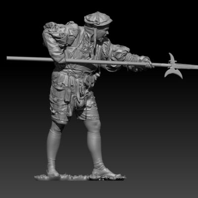 Landsknecht attacking with Halebard