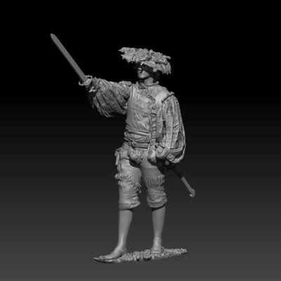 Landsknecht initiating charge with sword