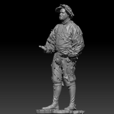 Landsknecht or 16th century learned man talking