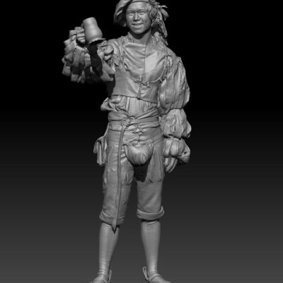 Landsknecht or 16th century young man raising cup