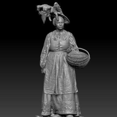 Landsknecht frau or Renaissance woman with basket
