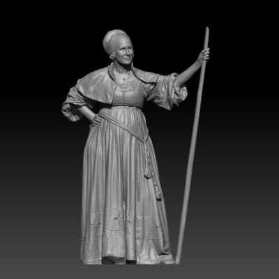 Landsknecht frau holding banner