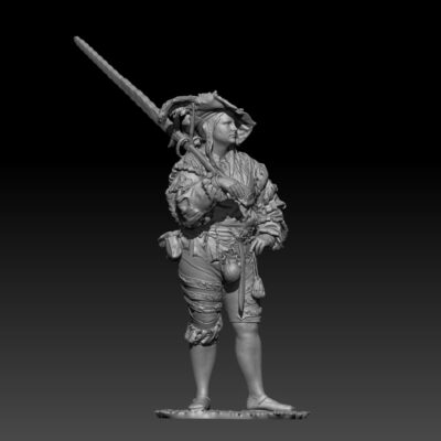 Landsknecht standing with Zweihander sword