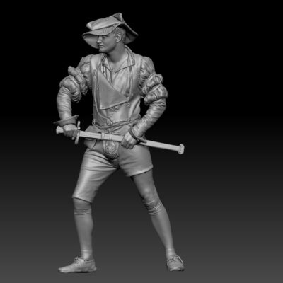 Landsknecht drawing sword