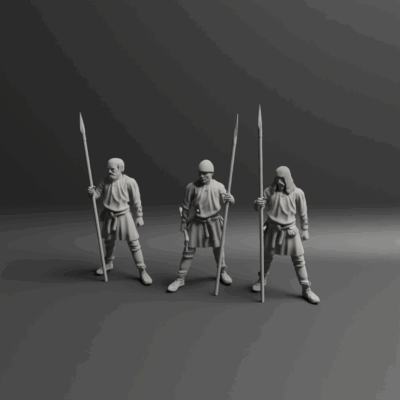Medieval civilian guard with spear second version