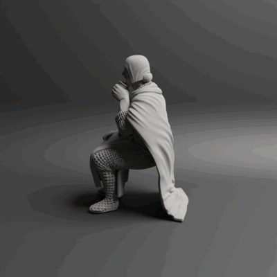 Medieval man sitting 1