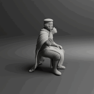 Medieval man sitting 3
