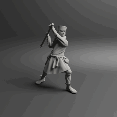 Medieval peasant levy Pose four w goodentag NCM