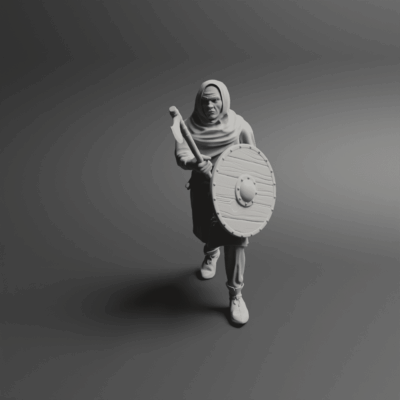 Medieval peasant levy Pose one axe fighter NCM