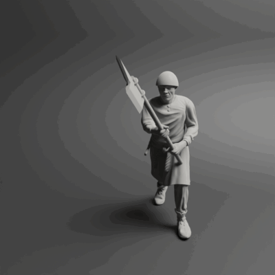 Medieval peasant levy Pose one w poleweapon NCM