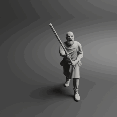 Medieval peasant levy Pose one w stick NCM