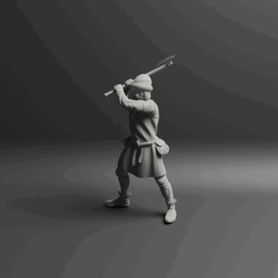 Medieval peasant levy Pose three w axe NCM