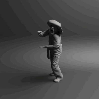 Drunk cowboy in saloon