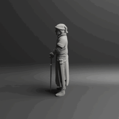 Teutonic knight standing sword