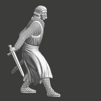 Crusader Knight with drawn sword