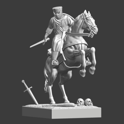 Mounted Medieval Crusader Knight