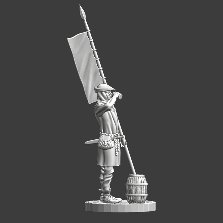 Medieval Civilian Banner Bearer