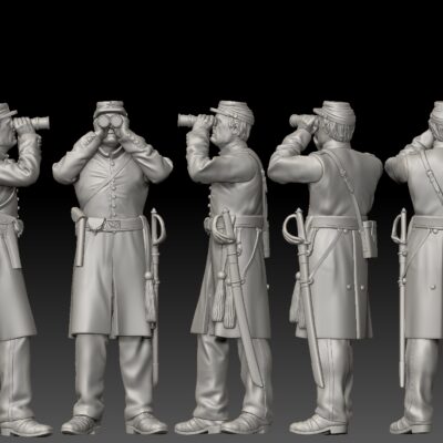 Union officer looking through binoculars