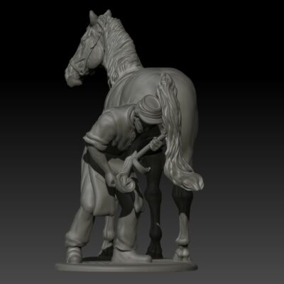 Blacksmith Farrier Horse Shoeing v2 kepi, with base