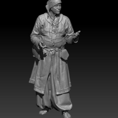 A fairytale storyteller dressed in viking clothing.