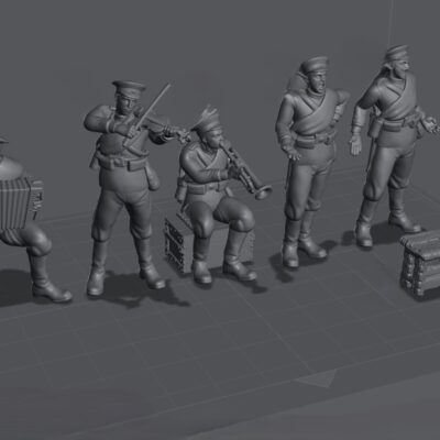 WW1 Russian Army soldiers singing, playing music