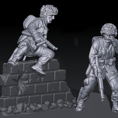 WW2 US paratroopers advance set
