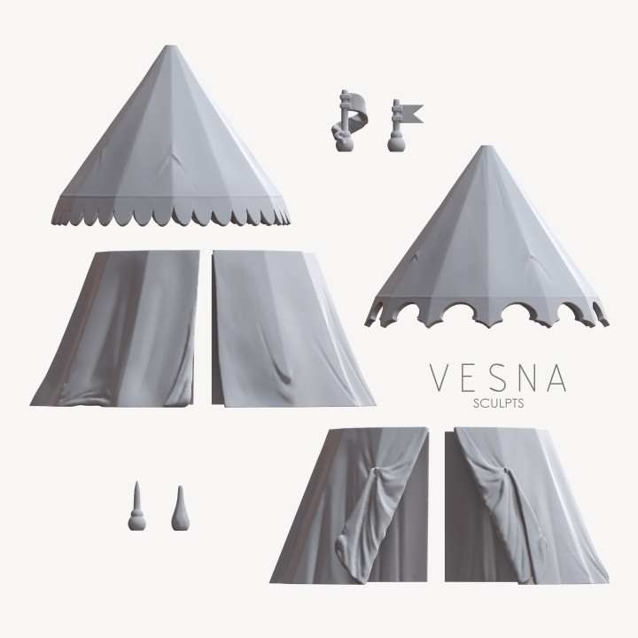 Medieval round Tent 12 spokes style open - Image 2