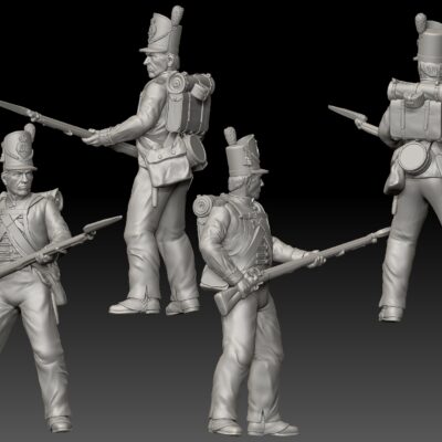 Defending British 27th "Inniskillin" Regiment of Foot-Waterloo 1815