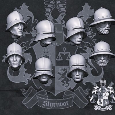 Medieval Heads with Chin Straps