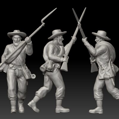 Civil War Soldier pushing forwards