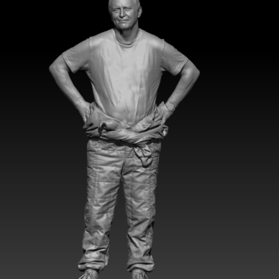 Racer Driver standing waiting impatient