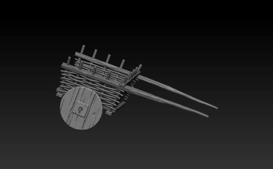 Medieval farmer Cart wicker