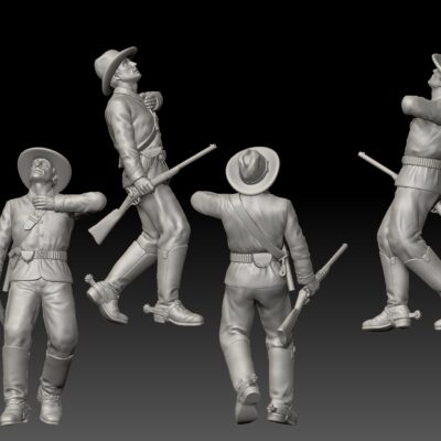 Dismounted 7th Cavalry falling injured