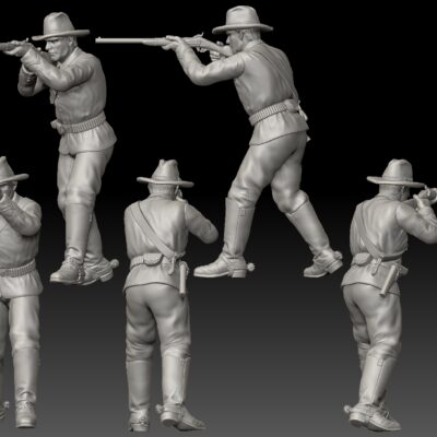 Dismounted 7th Cavalry standing firing