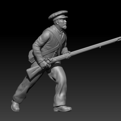 Civil war cavalry soldier in wheel hat