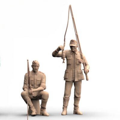 German WW2 soldiers fishing