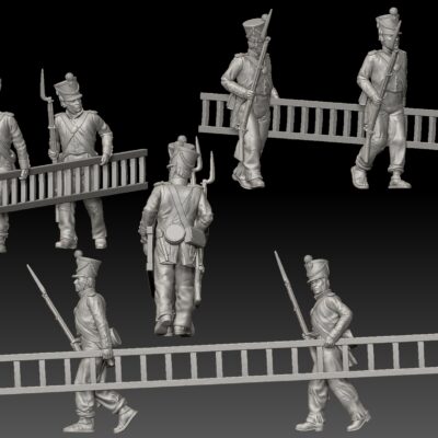 Alamo Mexican soldier ladder carriers, calm