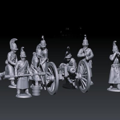 Napoleonic russian horse artillery in greatcoats 1812-14