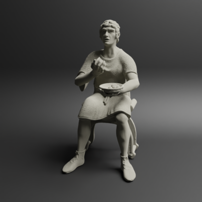 Roman citizen sitting eating