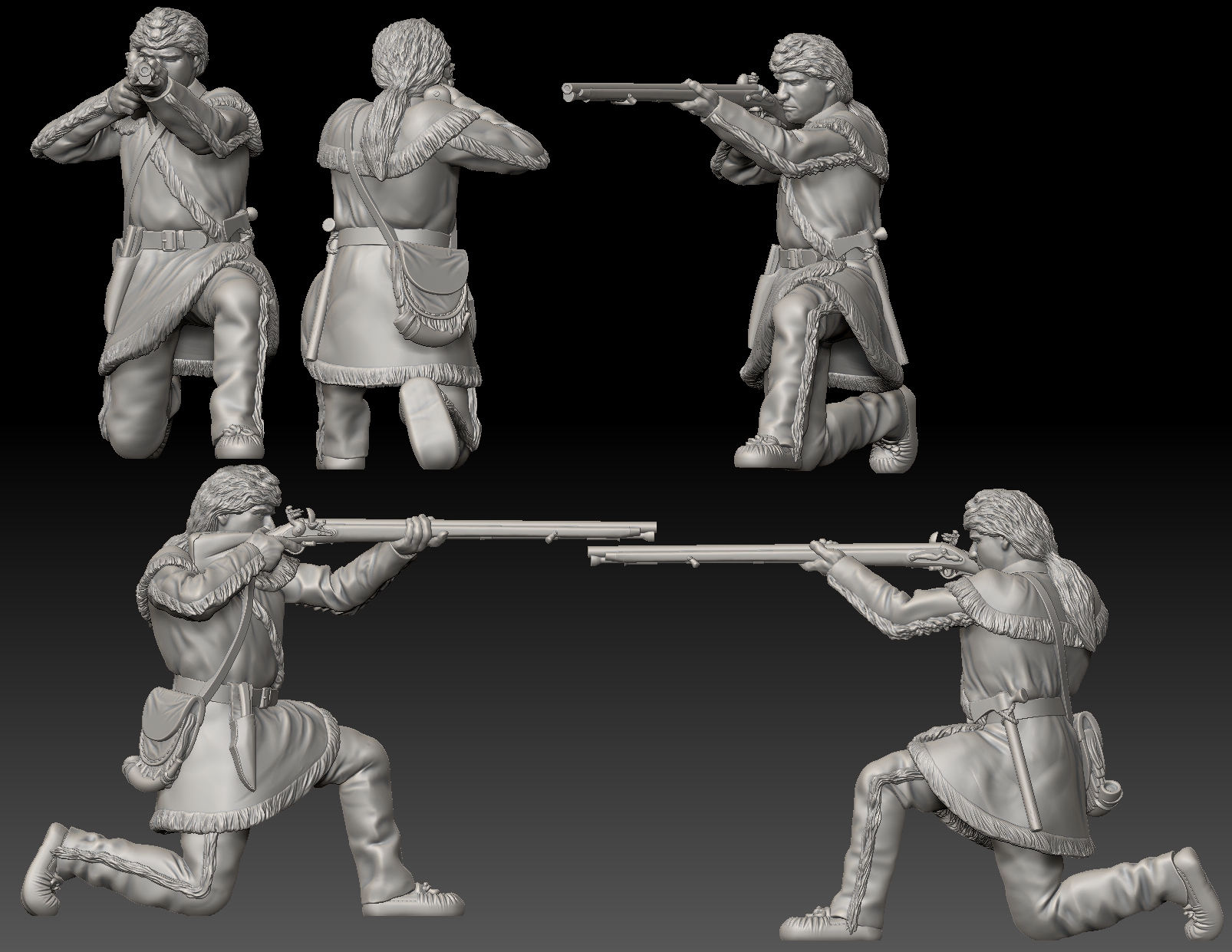 Alamo Trapper shooting crouching