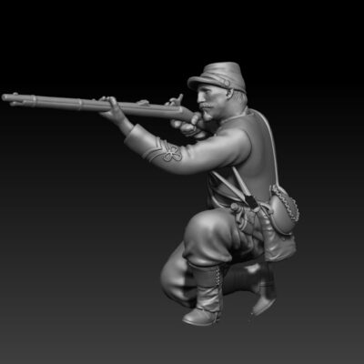 Zouave Pennsylvania Civil War kneeling aiming, kepi