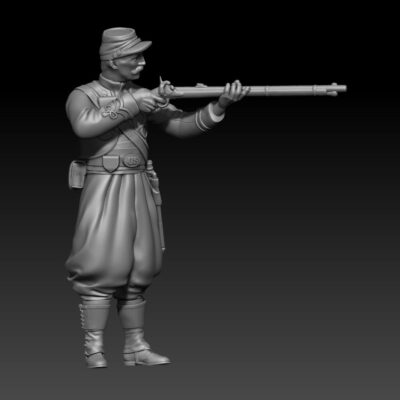 Zouave Pennsylvania Civil War standing aiming, kepi