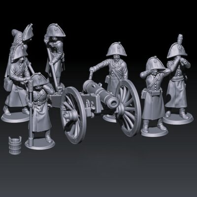 napoleonic russian foot artillery 1805-07 in greatcoats and bicorne