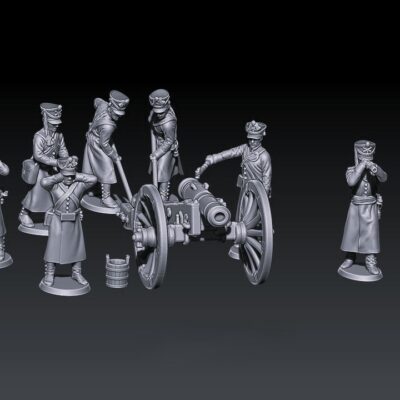 napoleonic russian foot artillery 1812-14 in greatcoats