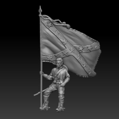 Cavalry rider with rebel flag