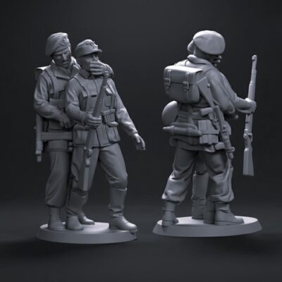 WW2 british paratroopers silent kill scene in berets