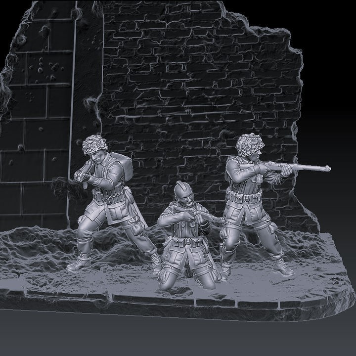 WW2 US paratroopers surrounded set